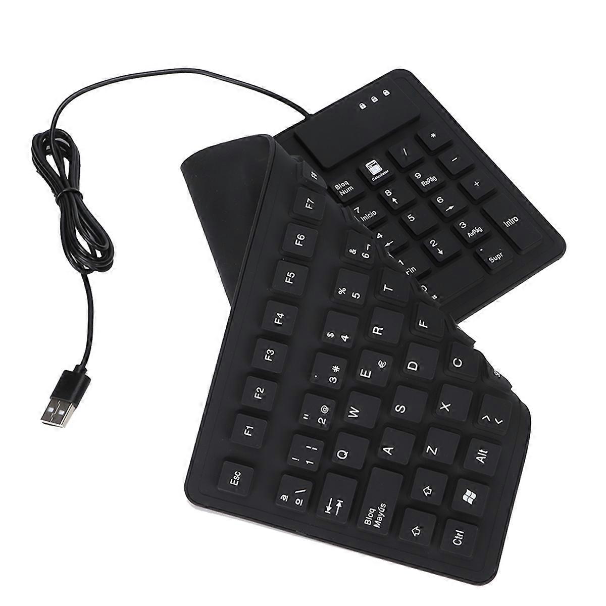 108 Keys Spanish Keyboard Portable Silicone Foldable Quiet Waterproof