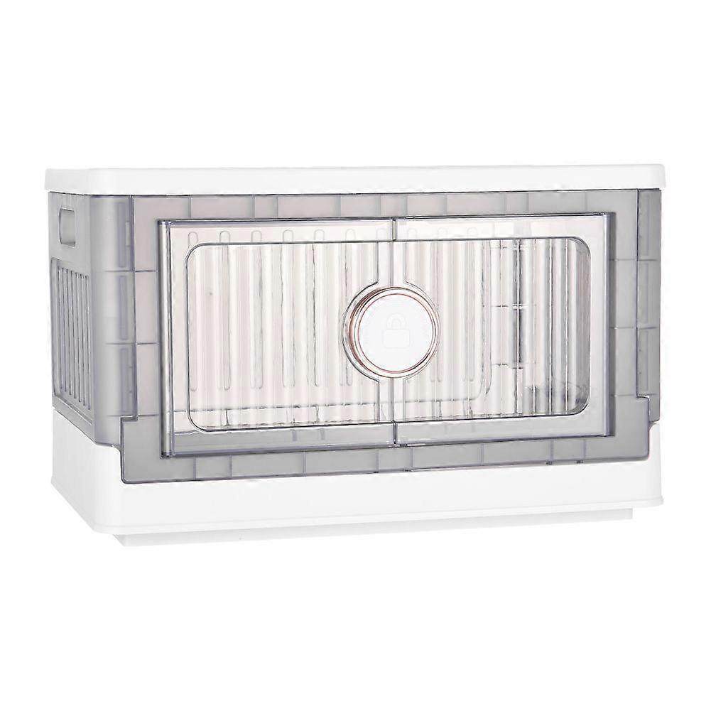 Livingandhome Foldable and Stackable Storage Box with Dual Open Door-Purple