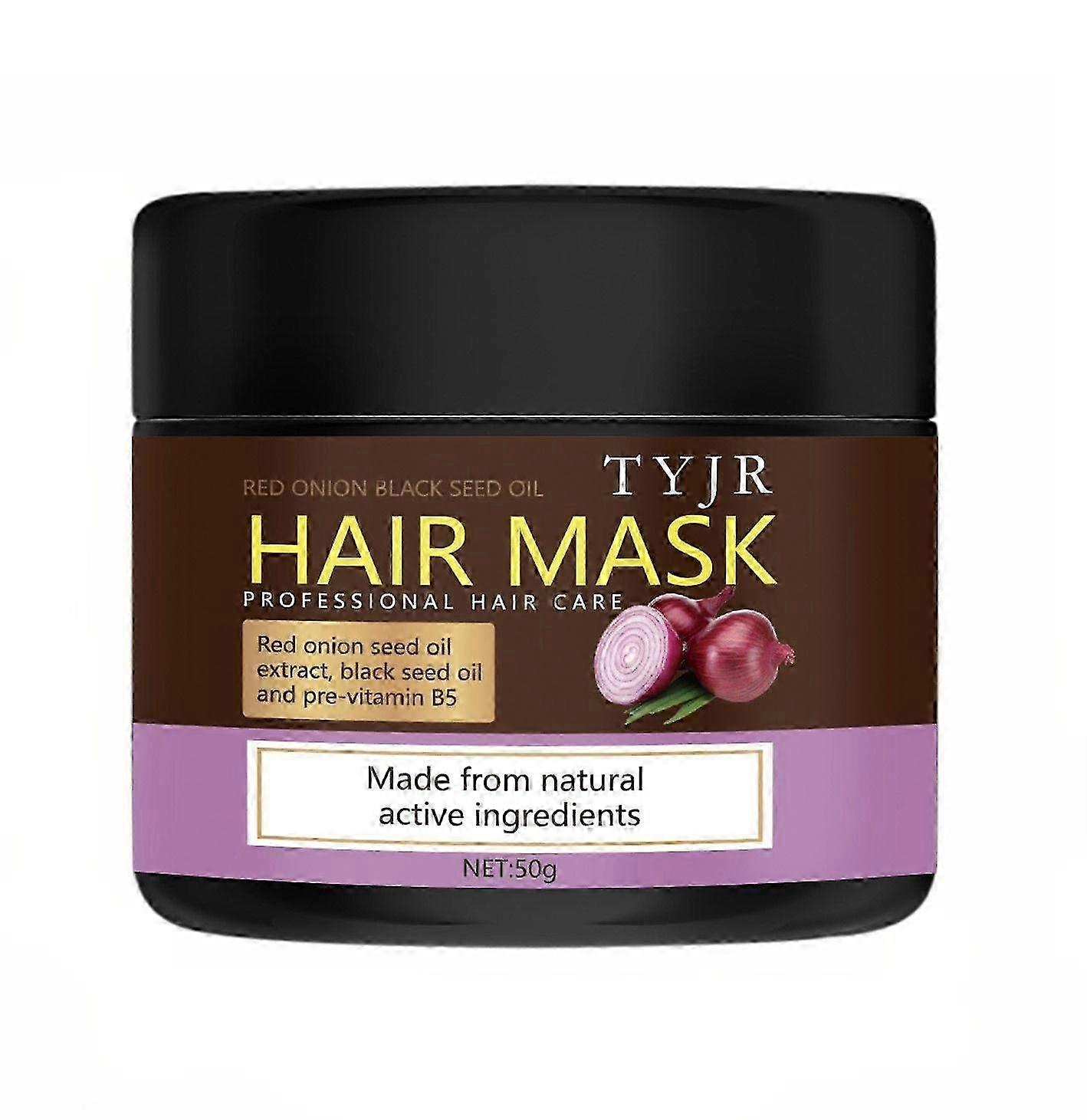 قناع الشعر بالبصل الأحمر - بزيت الحبة السوداء ، ترطيب مكثف ، يحسن قوة الشعر ويزيد من اللمعان الطبيعي - جميع أنواع الشعر