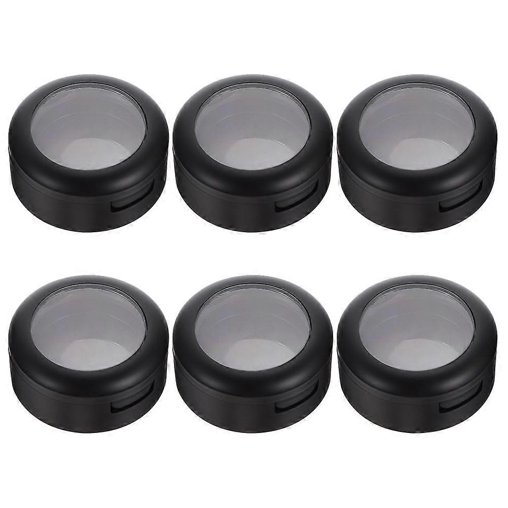 Empty Eyeshadow Cases for Storage Black Plastic 6 Pcs Small and Lightweight