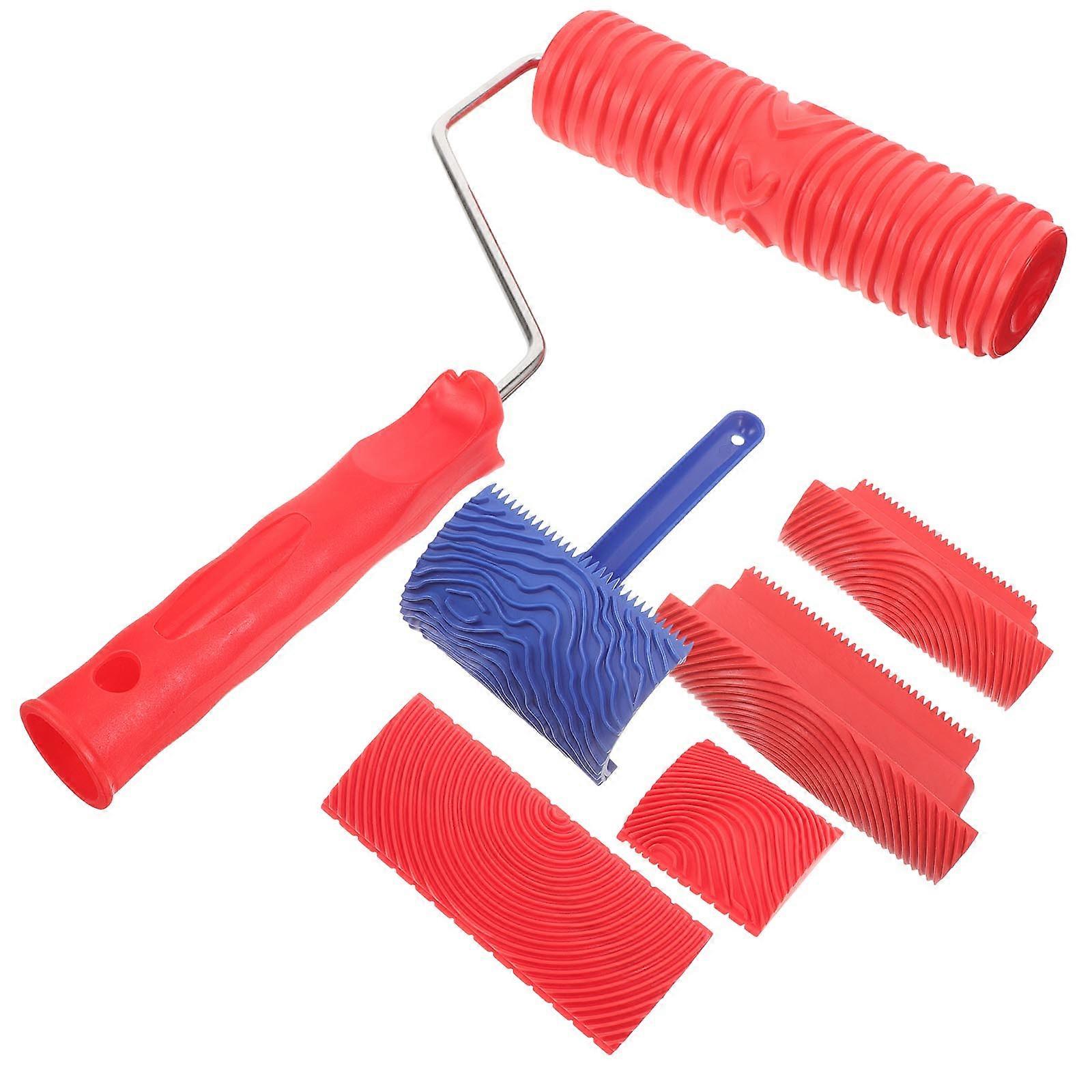6Pcs Wood Grainer Set For Professionals Offering Versatile Painting Solutions In Rubber And Iron To Create Authentic Wood Grain Textures