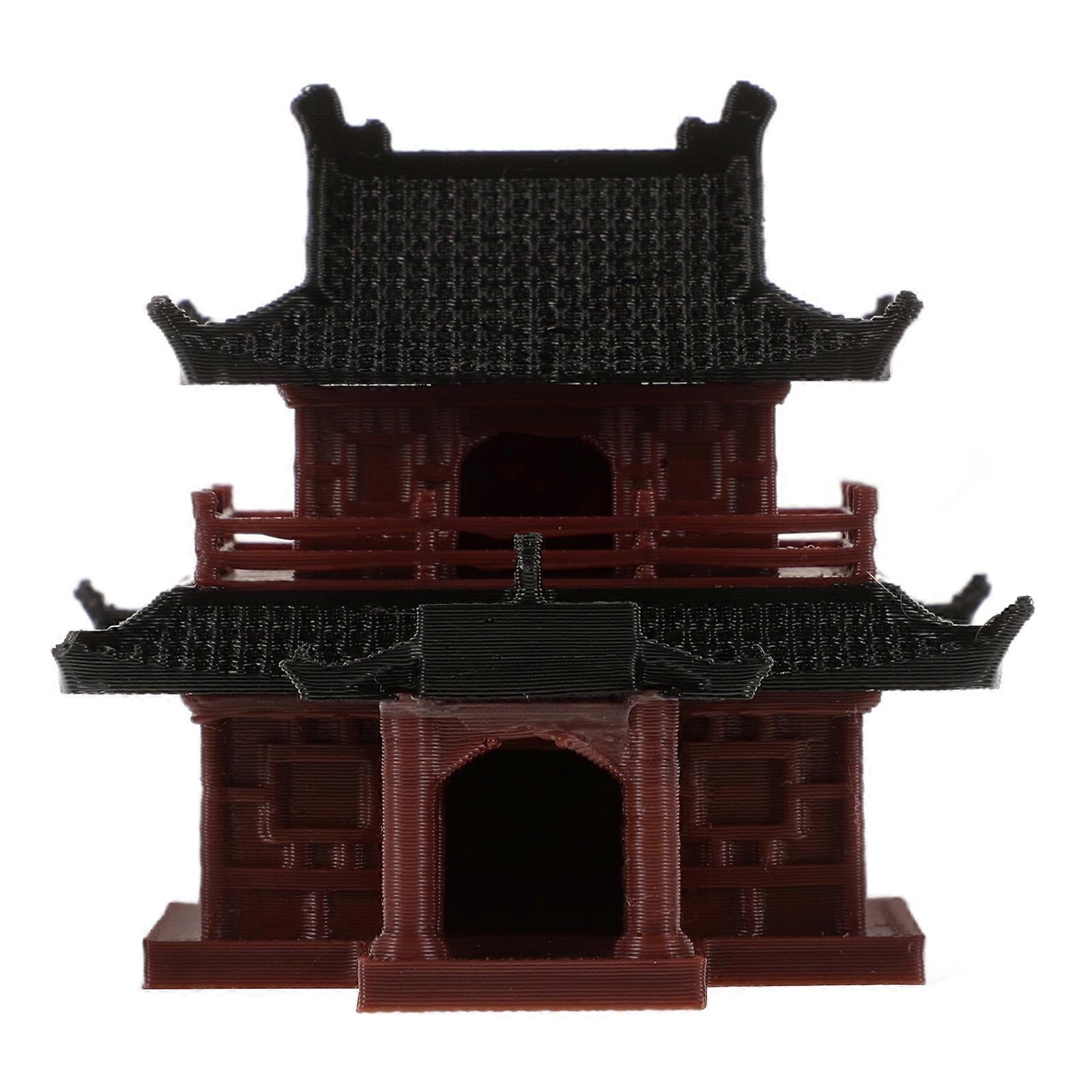 Mini Pavilion Bonsai Ornament, Plastic Micro Landscape Decoration for Fish Tank Garden Aquarium, Classic Ancient Architecture Design for Miniature