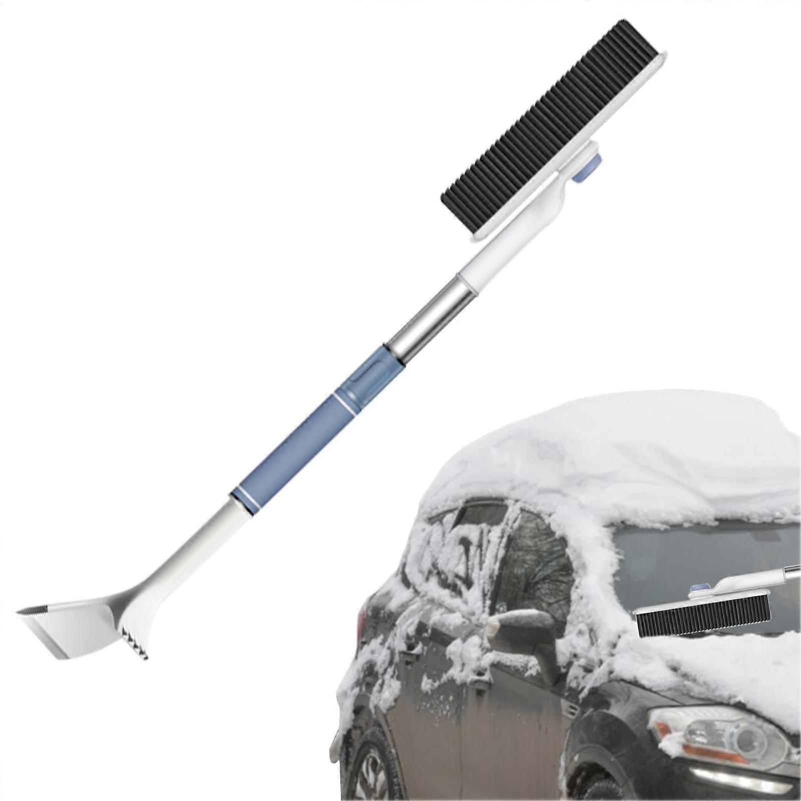 Car Ice Scraper With Foam Handle And Snow Brush Windscreen Scraper Stable Snow Scraper Blue