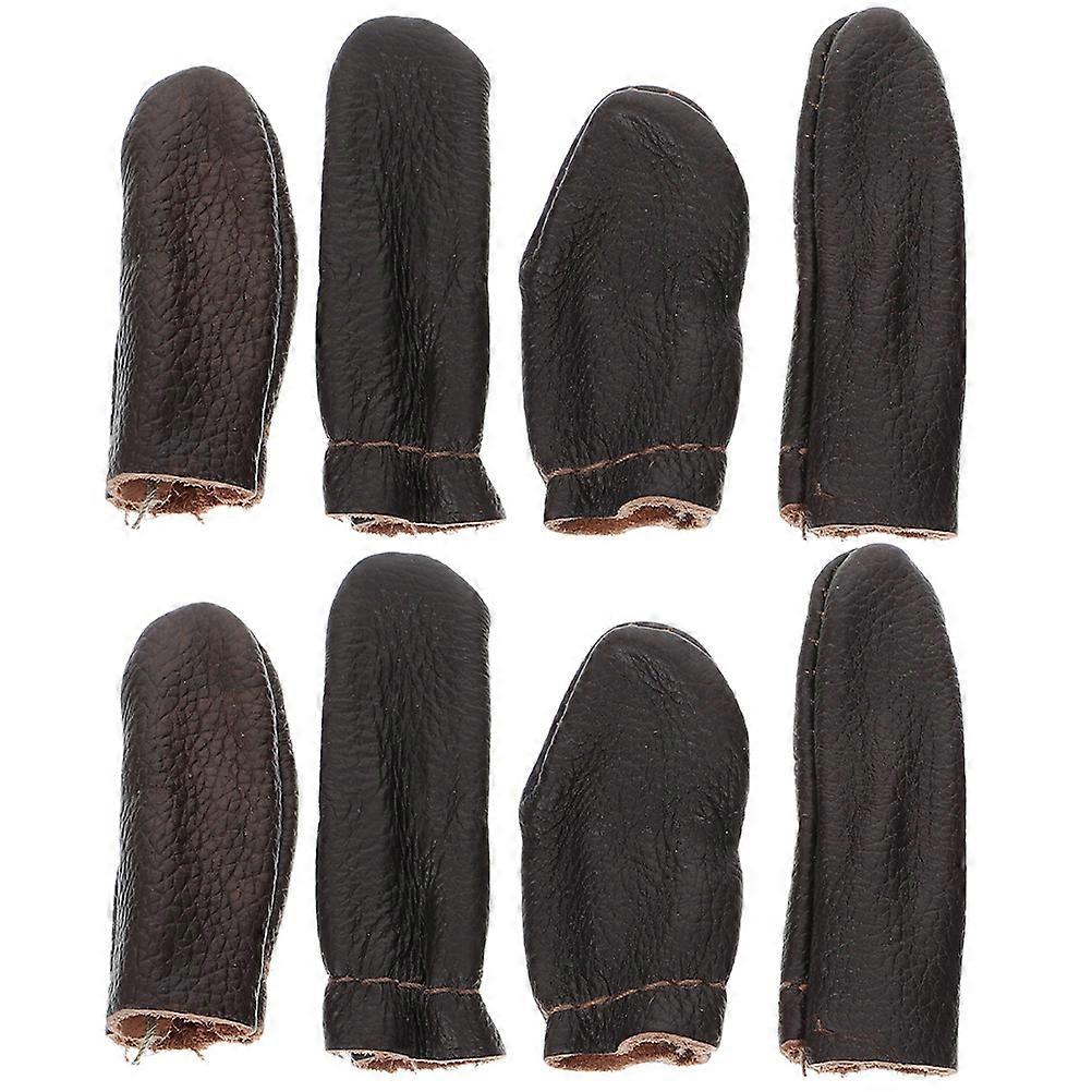 Brown Synthetic Thimbles for Hand Sewing and Quilting Comfortable Finger Protectors 4 Sets