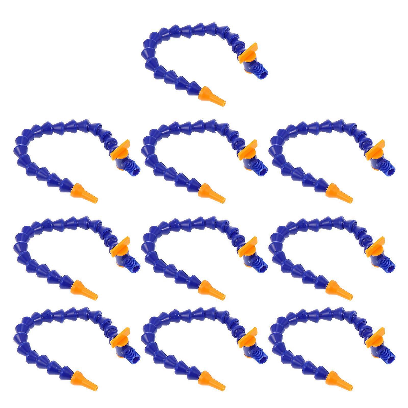 Coolant Pipes For CNC 10Pcs Plastic Flexible Hoses For Industrial Use Blue With High Temperature Resistance