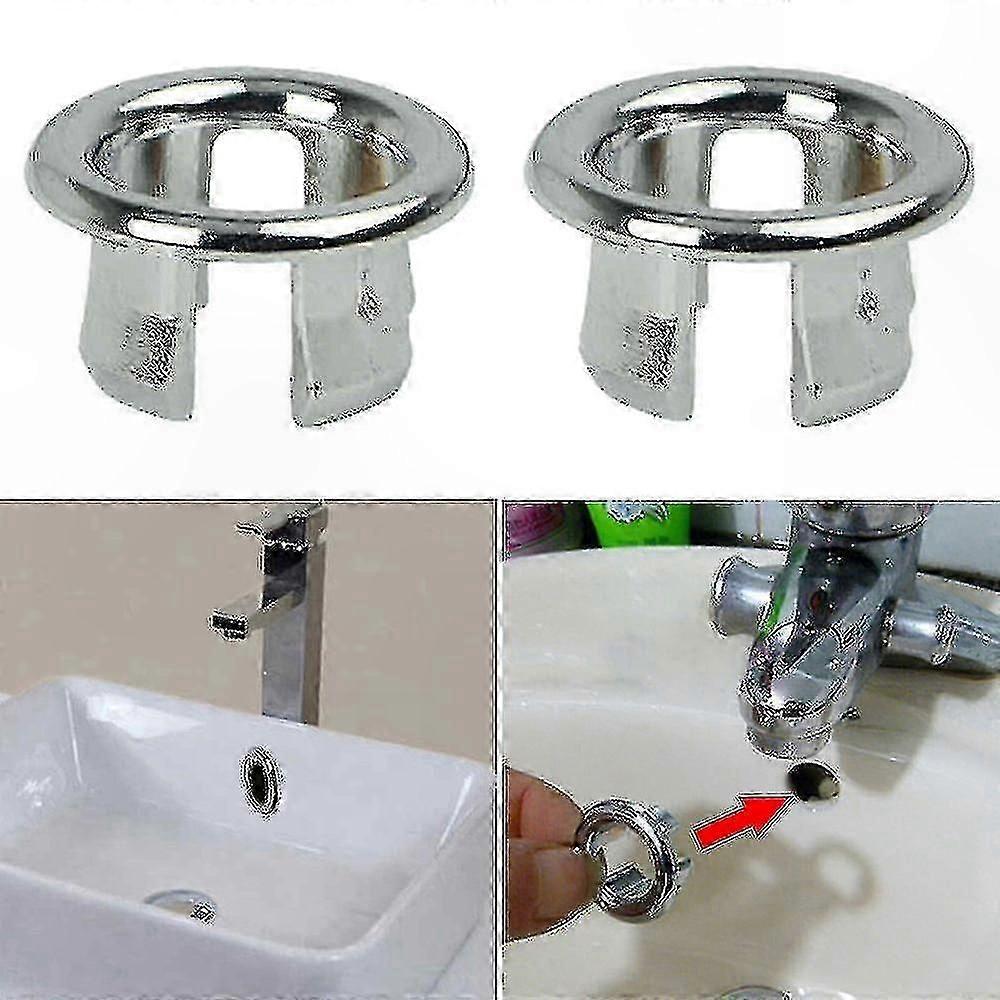 Round Sink Overflow Cover for Bath Basin Hole Protection Cap Insert Filler Trim Decoration Bathroom Accessory Fixing Ring Replacement Part