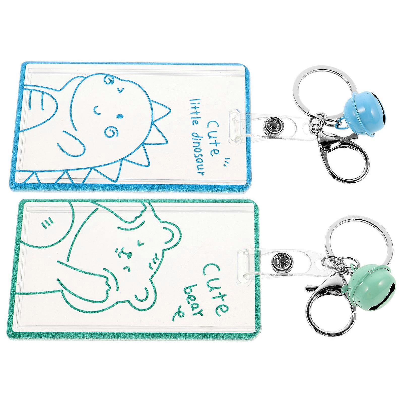 Clear Card Sleeves Card Protector Pouch For Identification Cards Office Use Assorted Color 2Pcs