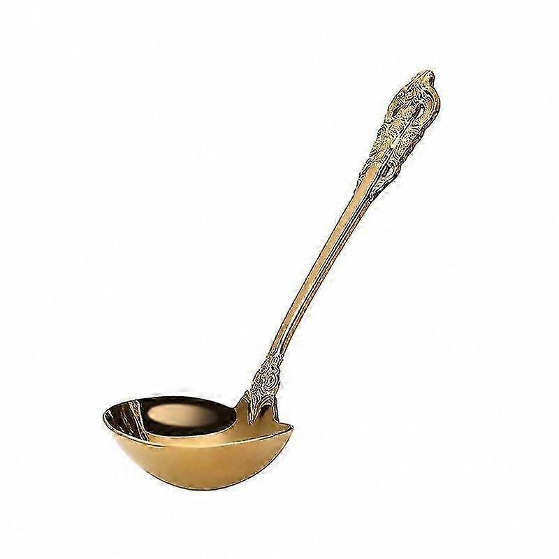 Gold-Plated Stainless Steel Soup Ladle for Cooking and Serving Kitchen Tool with Durable Scoop Design for Tableware Use