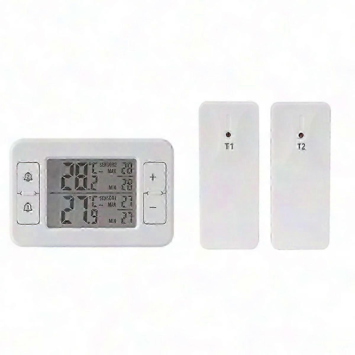 Wireless Digital Thermometer with LCD Display for Refrigerator Freezer Temperature Alarm