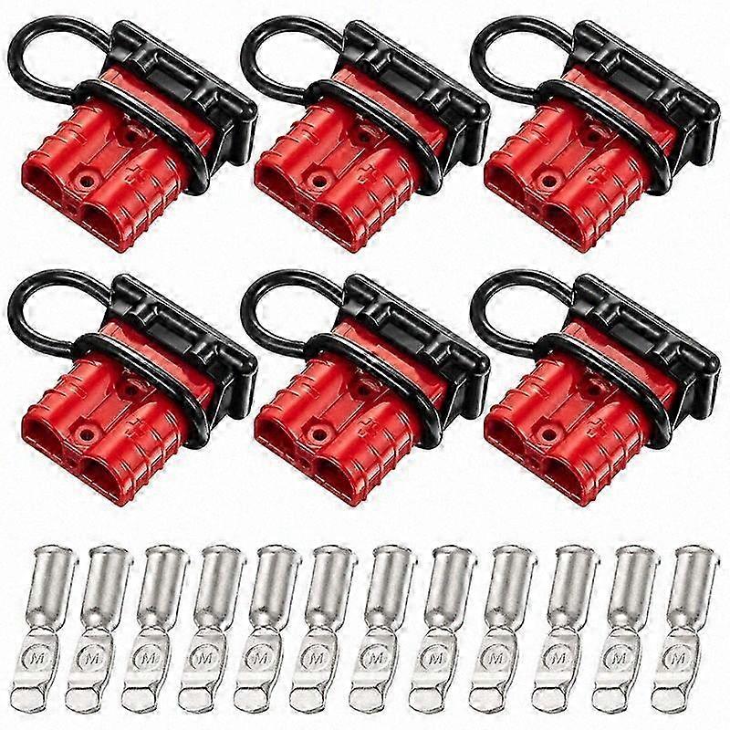 6 Sets 6-10 Gauge Battery Quick Connector 50A 12-36V Battery Quick Disconnect Wire Harness Plug Kit