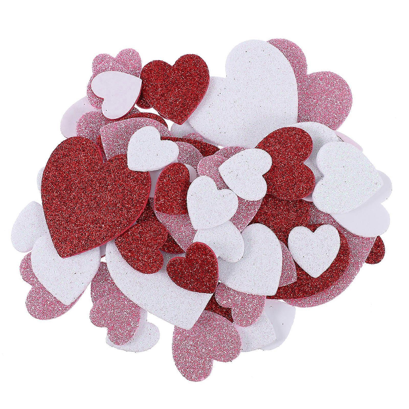 Valentine's Day Heart Shaped Stickers Diy Projects Eva Material Assorted -Adhesive 300Pcs