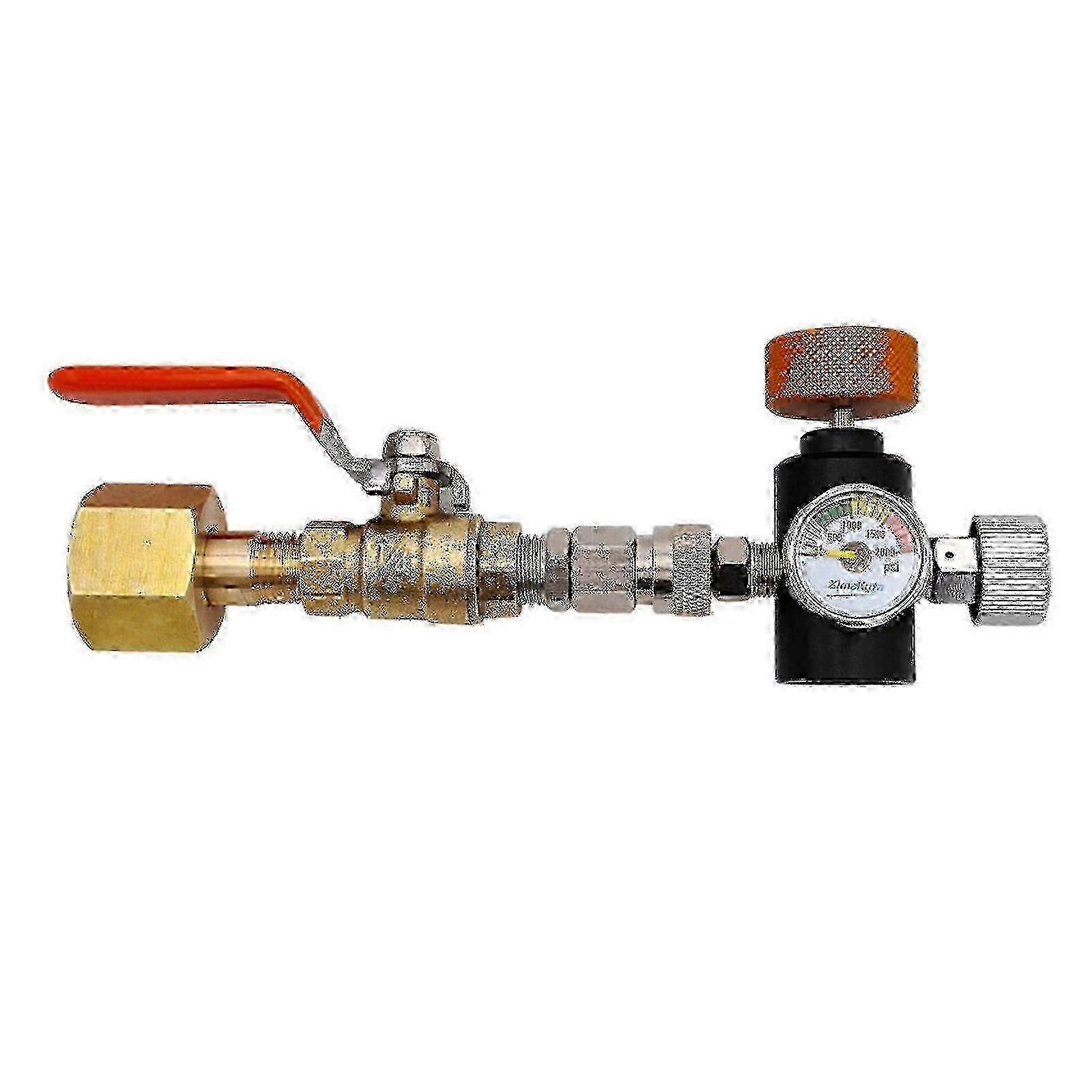 CO2 Cylinder Refill Adapter with Ball Valve for SodaStream Tank Connector - CGA320 Compatible