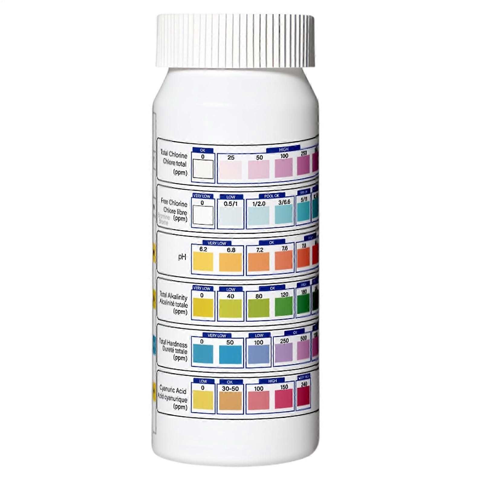 Test Strips For Pool - 6-In-1 Water Tester For Pool, Spa, Saltwater, Freshwater, Hot Tub, Pond, Fountain, Home