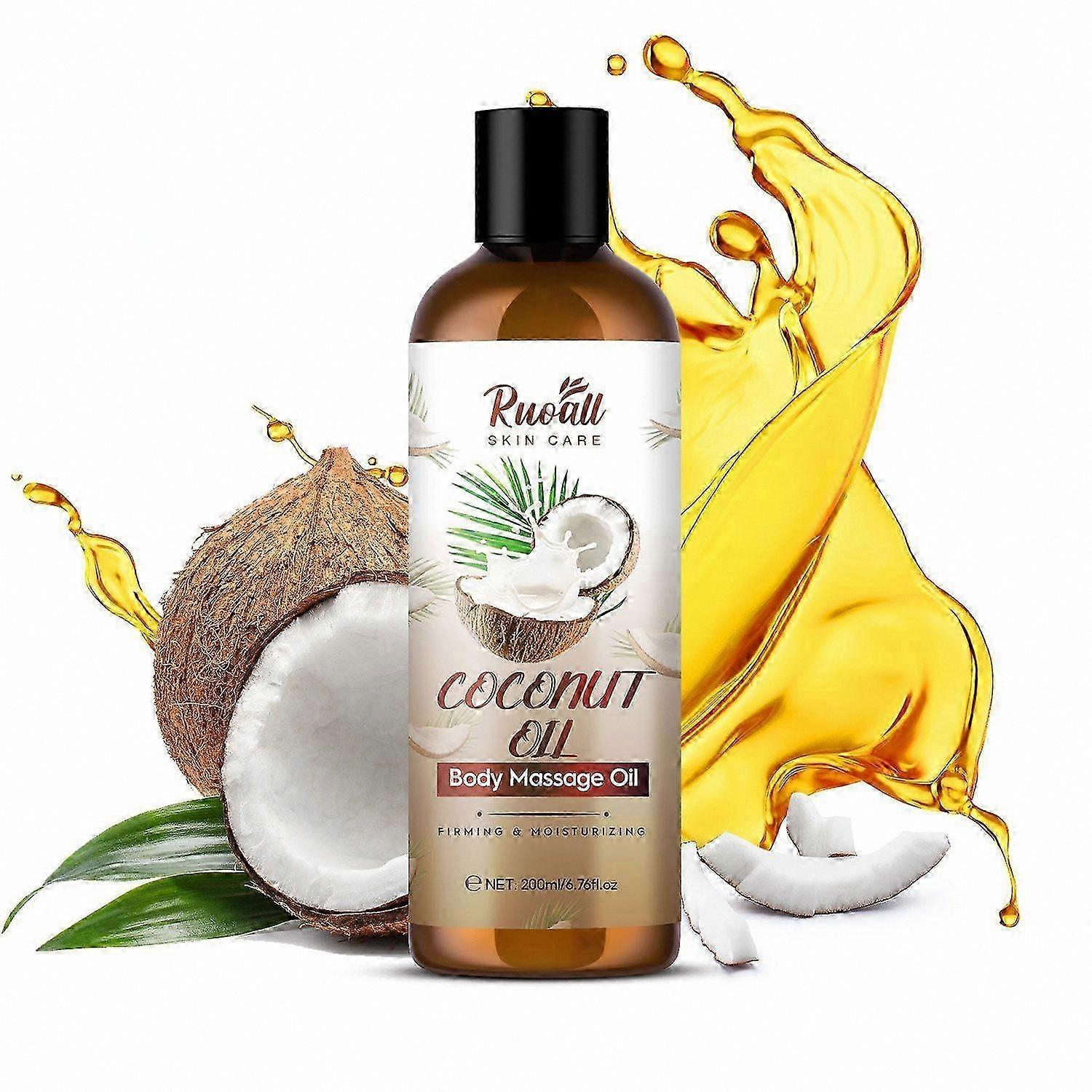 Hydrating Coconut Massage Oil for All Skin Types - Firming and Moisturizing Body Oil with Nourishing Properties
