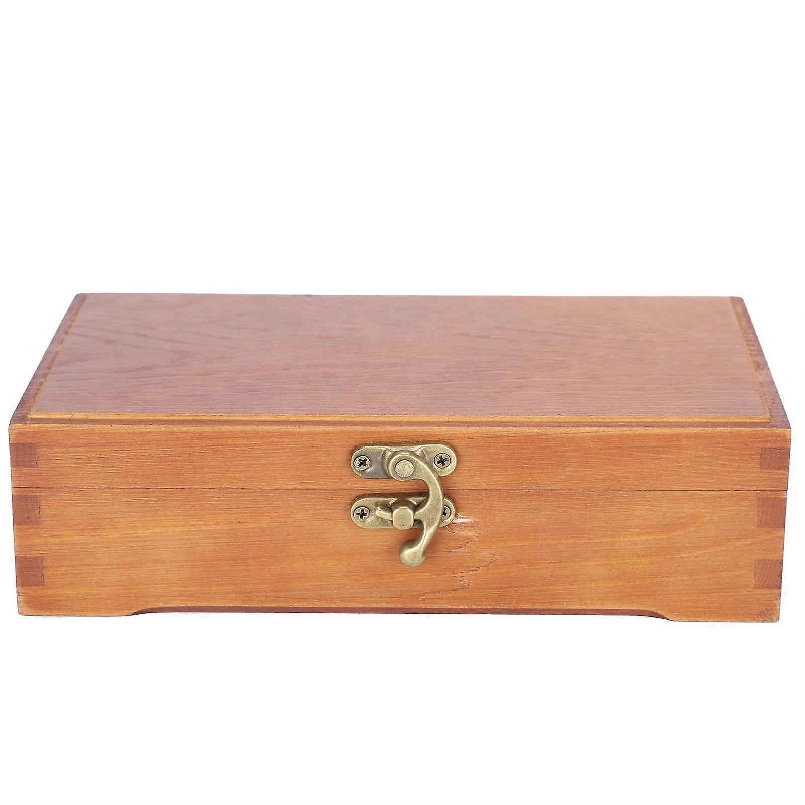 Wooden Box Antique Rectangle Children Stationery Case Desktop MultiFunction Storage