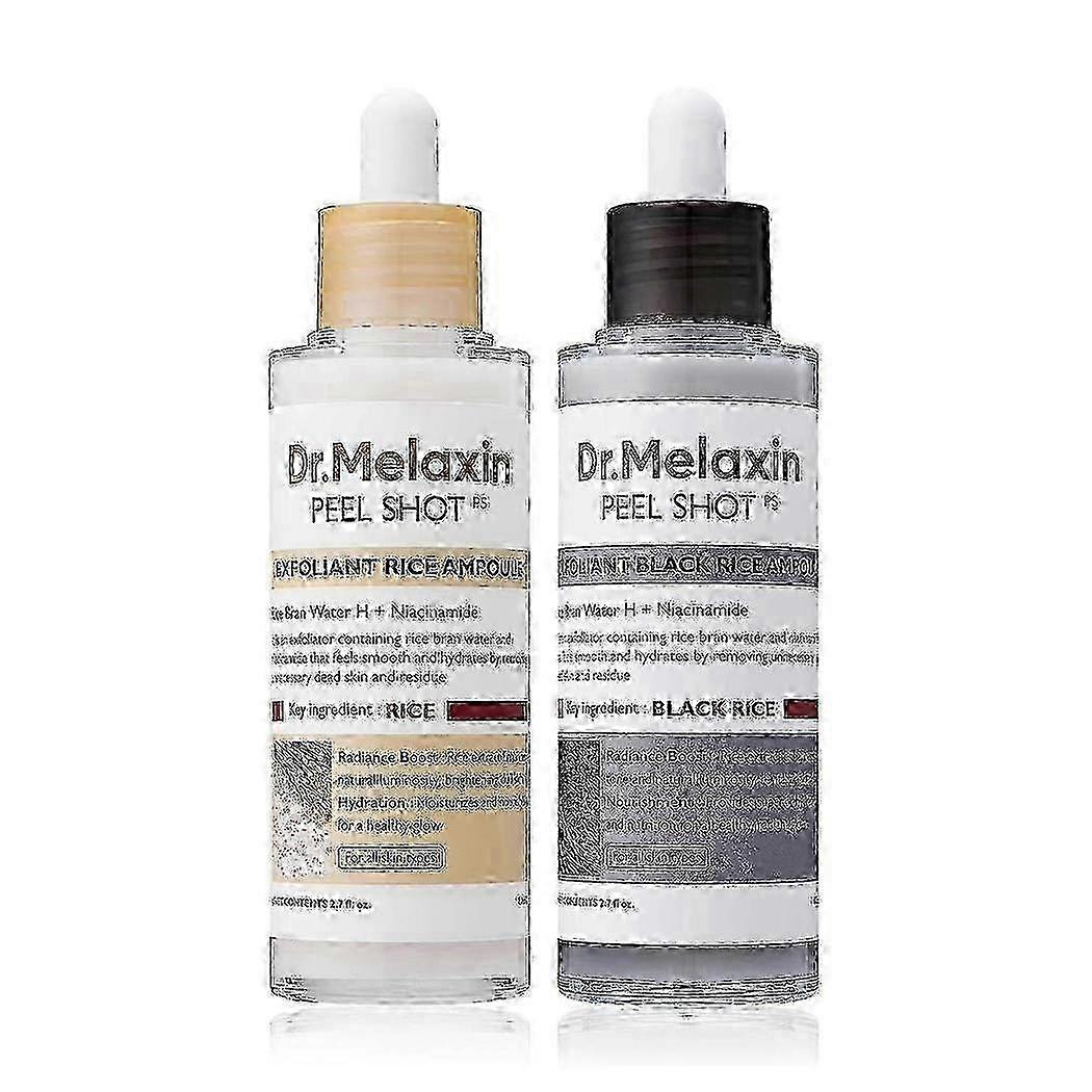 Peel Shot Glow Rice Ampoule Duo - Απολεπιστικό Απολεπιστικό Λάμψης για Πρόσωπο &; Σώμα, Αφαίρεσης Μαύρων Στιγμάτων με Νιασιναμίδη &; Εκχύλισμα Ρυζιού (Λευκό &; Μαύρο) 202