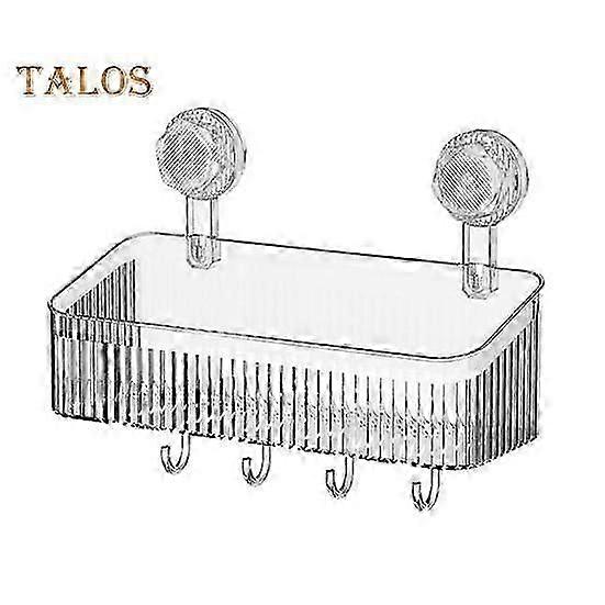 Suction Cup Storage Rack Bathroom Kitchen Organizer Large Capacity Strong Load-bearing Easy to Install Hanging Shower Shelf