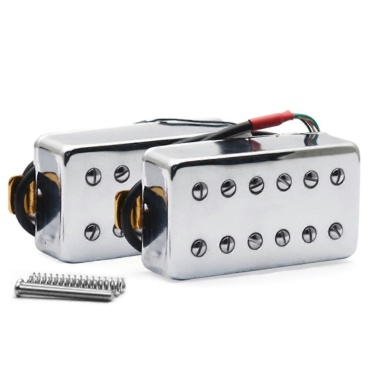 2PCS Guitar Dual Wire Frame Pickup Replacement Parts for LP Electric Guitar Neck 50mm Bridge 52mm