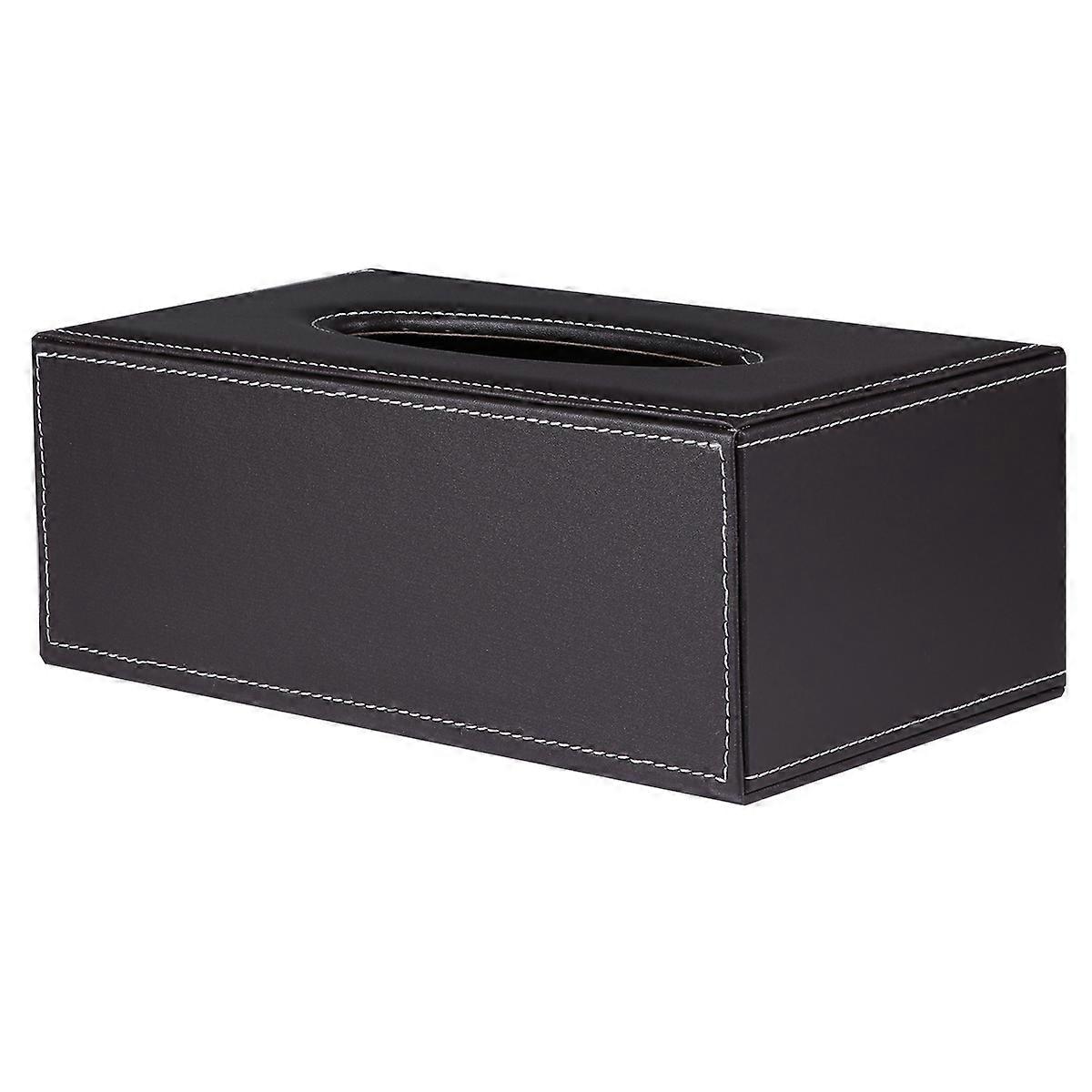 PU Tissue Box for Storage in Home and Office Coffee Color 7x7 Inches