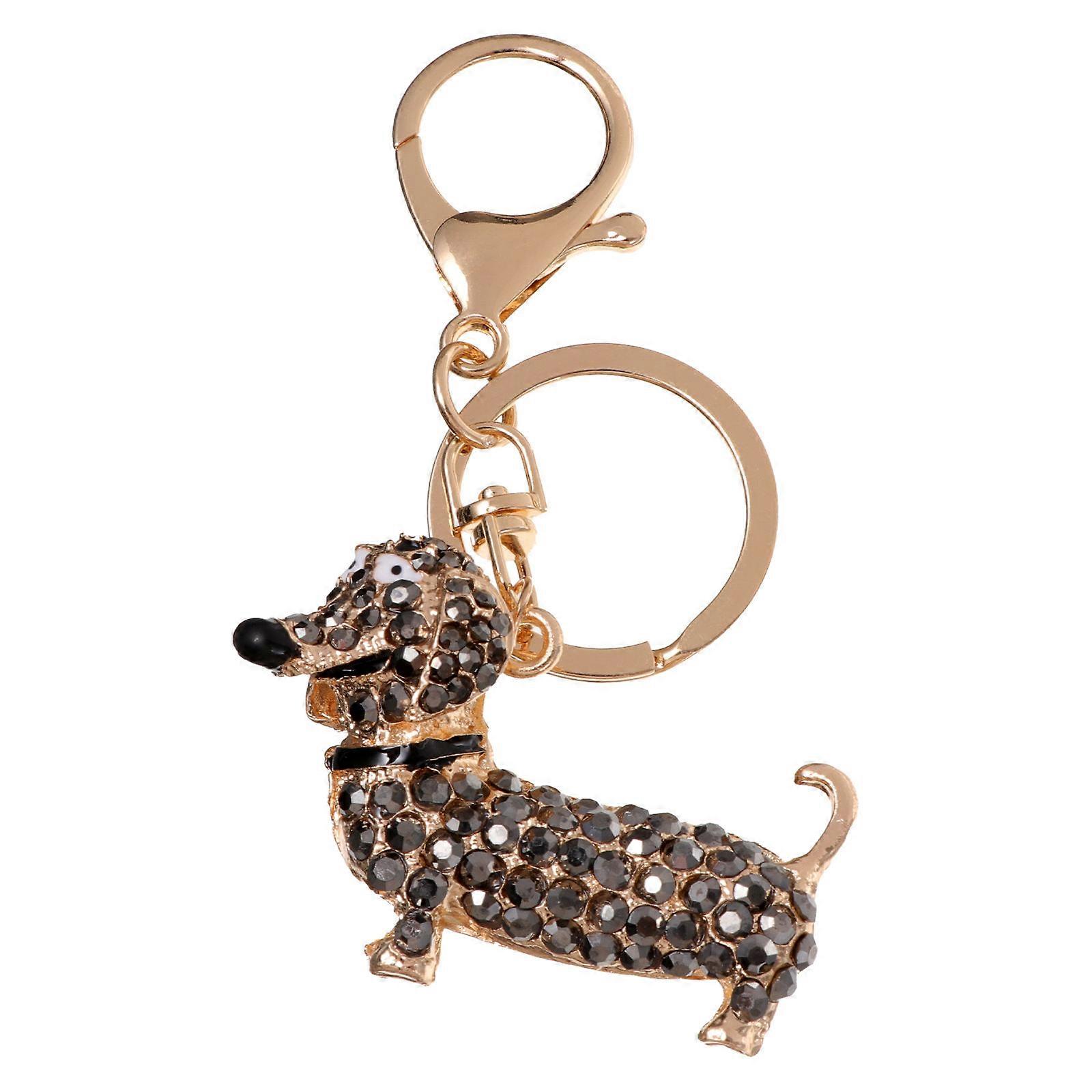 Fashionable Dog Theme Bag Pendant With Cartoon Design For Daily Use And Gifting In Black 1Pc