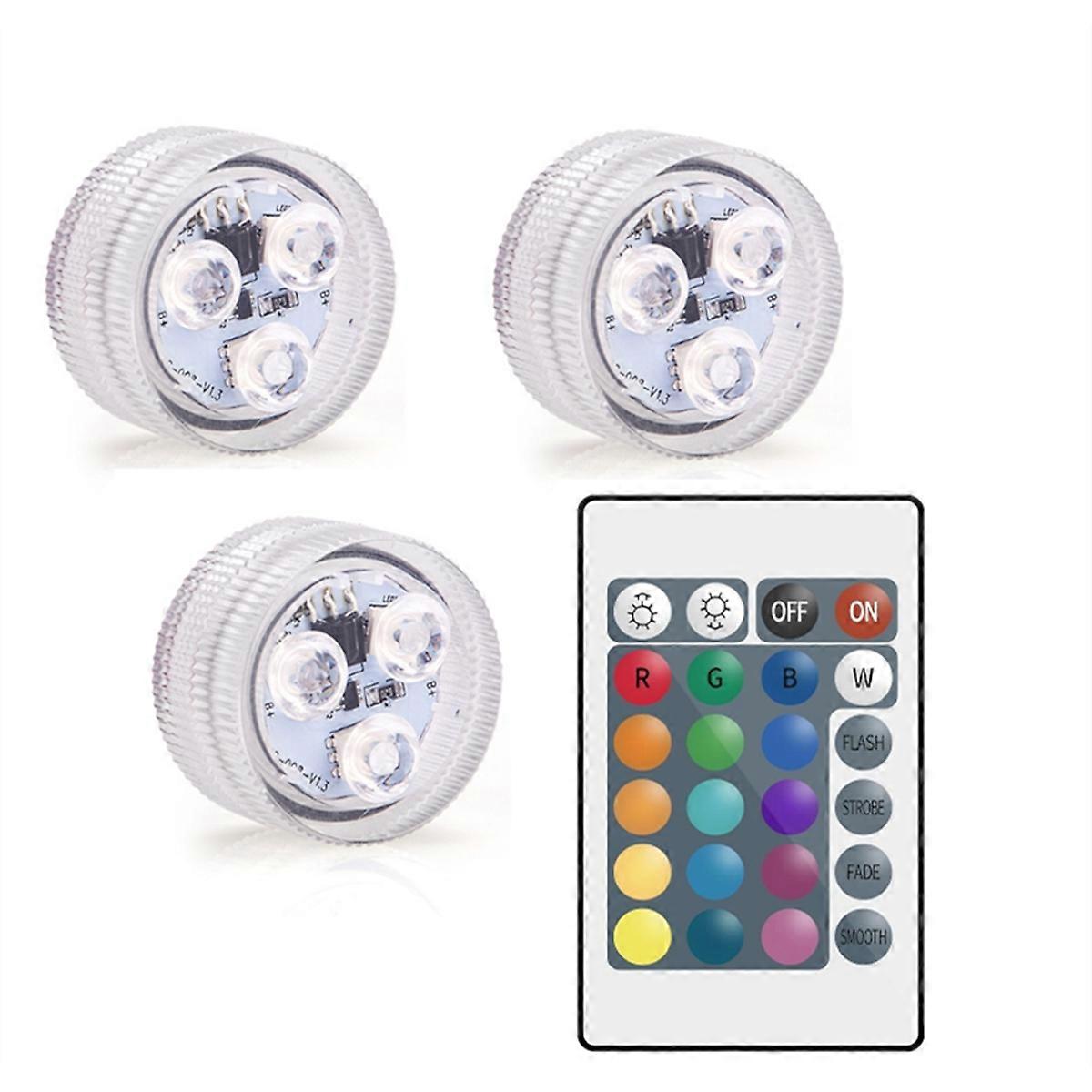LED Capsule Lights for Slushi FS301/FS300, 16 Colors &4 Modes and No Installation, RGB Waterproof Light 3-Pack