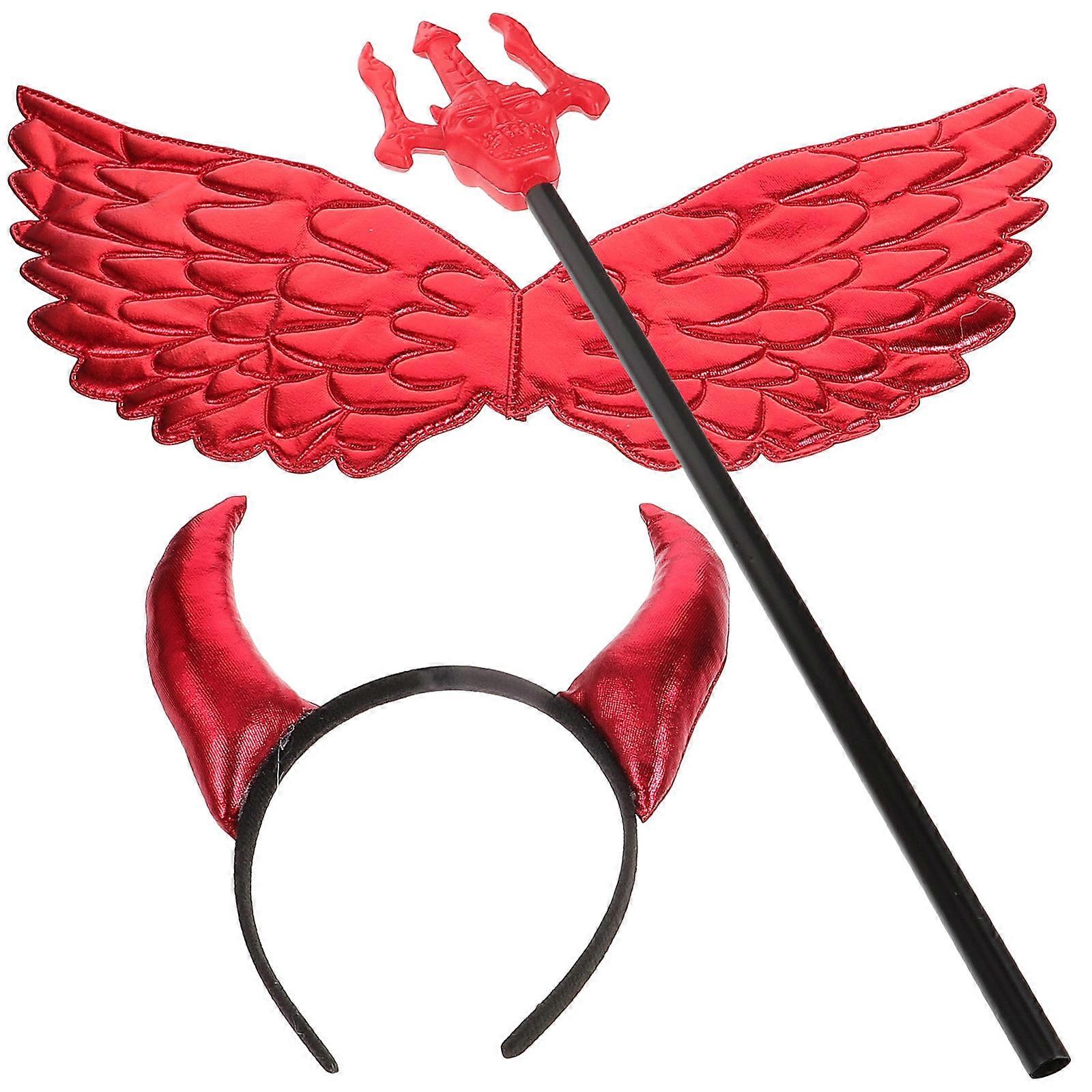 Party Set Horn Headband Wings Tail 1Set for Cosplay Props
