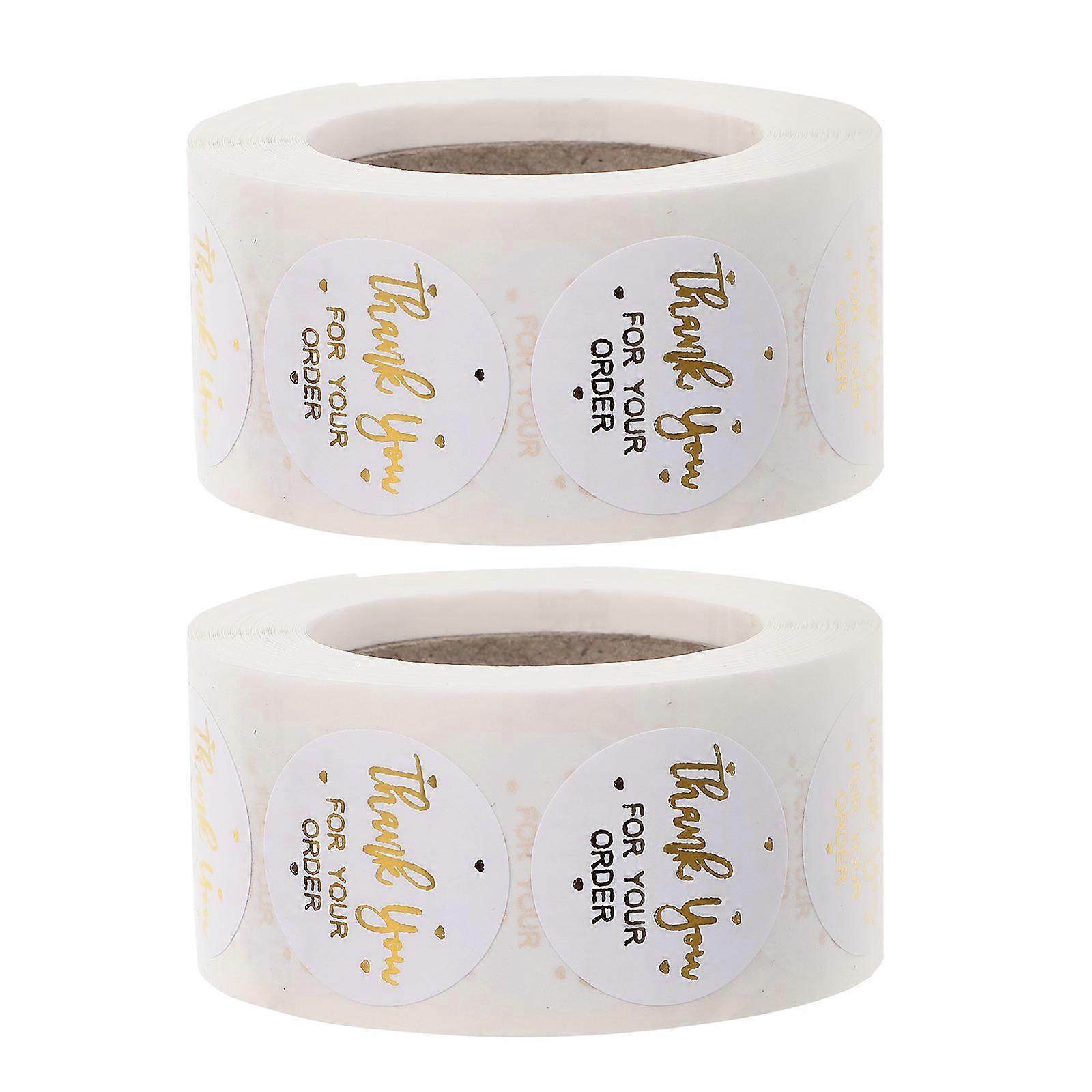 Thank You Sealing Sticker Thank You Label for Decoration Use 2 Rolls