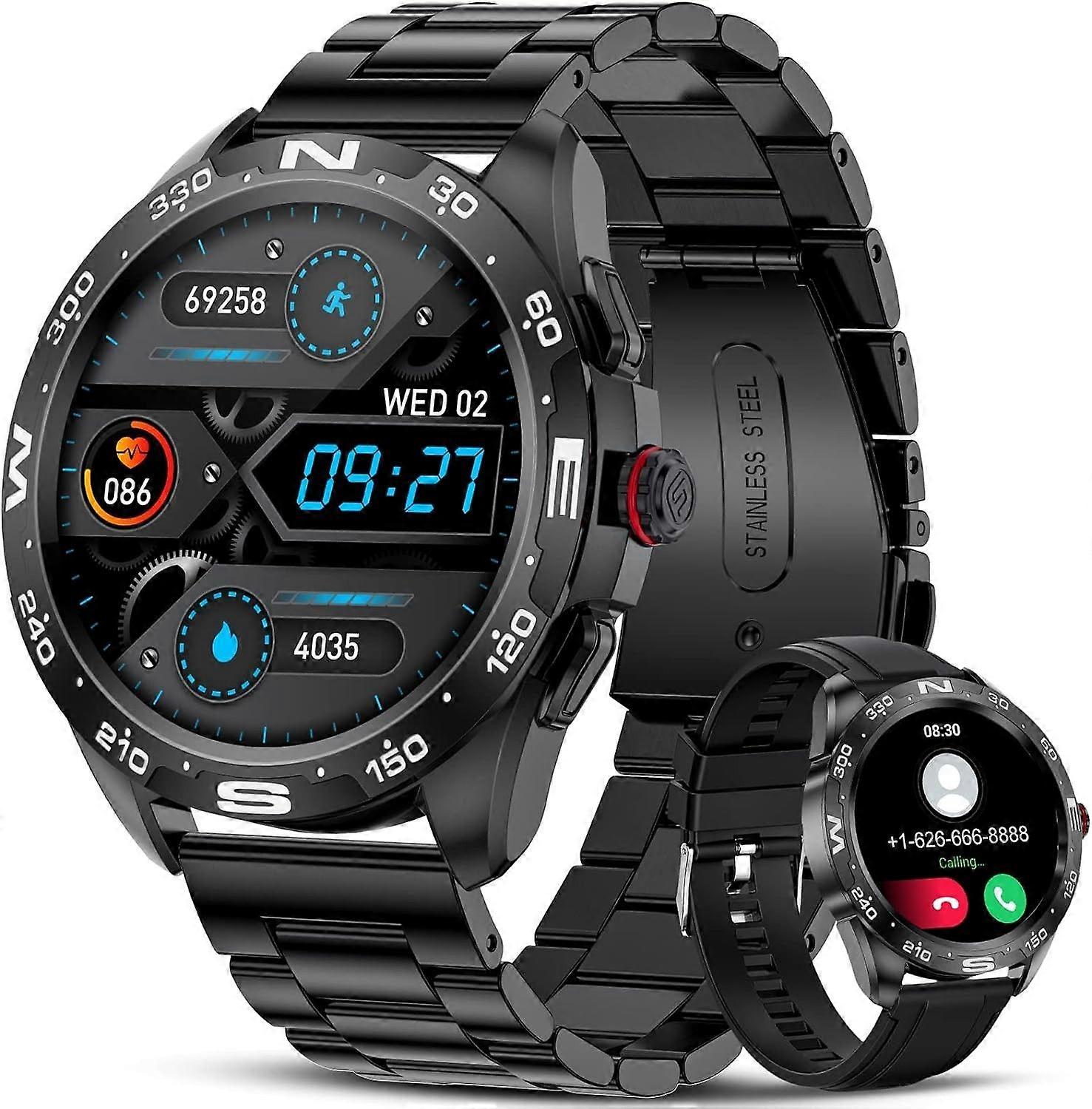 Smart Watches for Android iOS, Bluetooth Calls/Text Remind/Voice Speaker, Fitness Tracker with Heart Rate Sleep Monitor, 1.32'' HD Full Touch Screen,