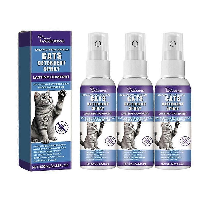 1/2/3/4/5x Cat Deterrent Spray, Stops Cats from Peeing & Scratching, Lemon & Coptis, Safe for Furniture