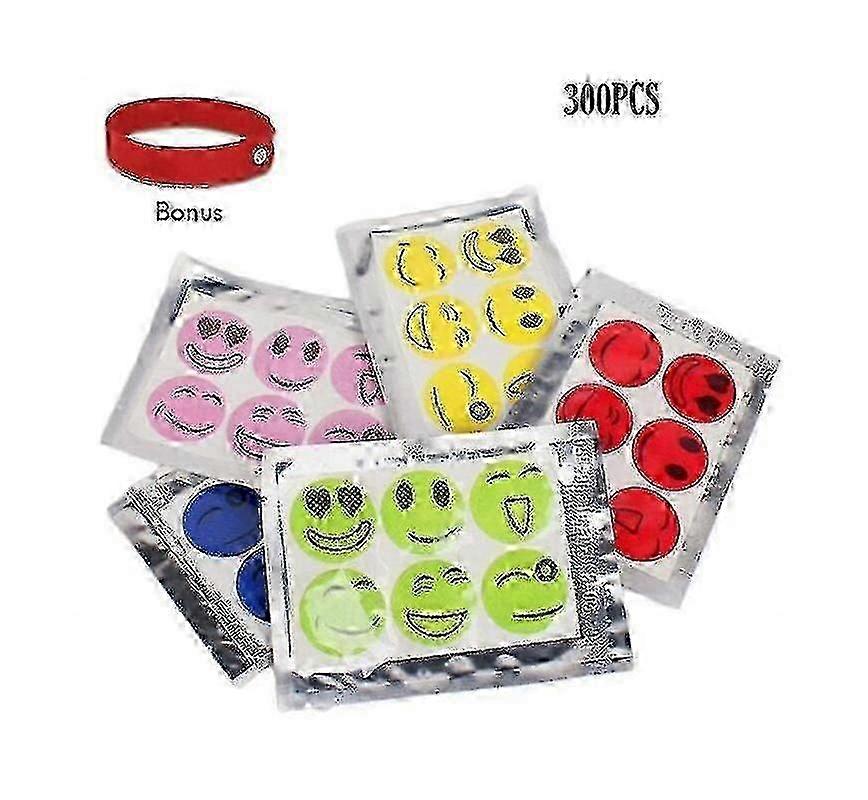 300pcs Smiley Mosquito Repellent Insect Repellent Stickers Tw