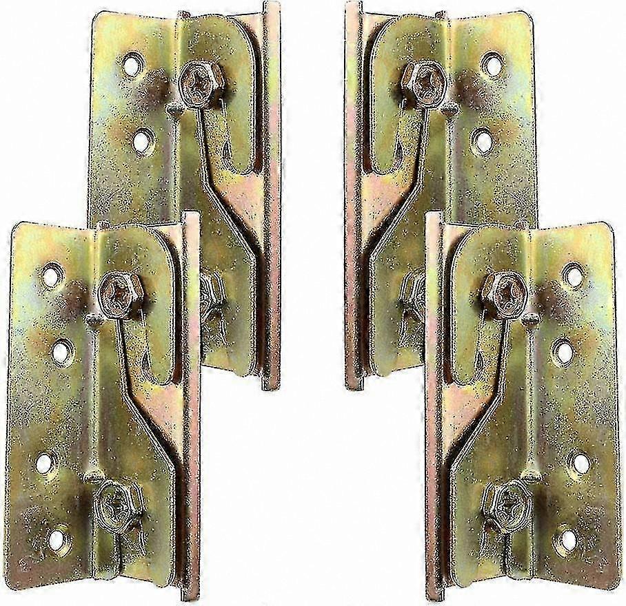 4-Pack Durable Rust-Free Bed Rail Brackets with Mounting Screws for Easy Assembly