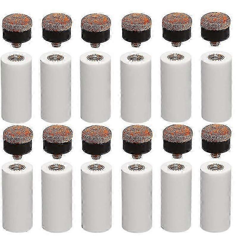 12 Sets 12mm Billiard Pool Cue Tips Brass Screw Replacement Tips With Pool Cue Ferrule For Snooker Pool Cues (haoyi