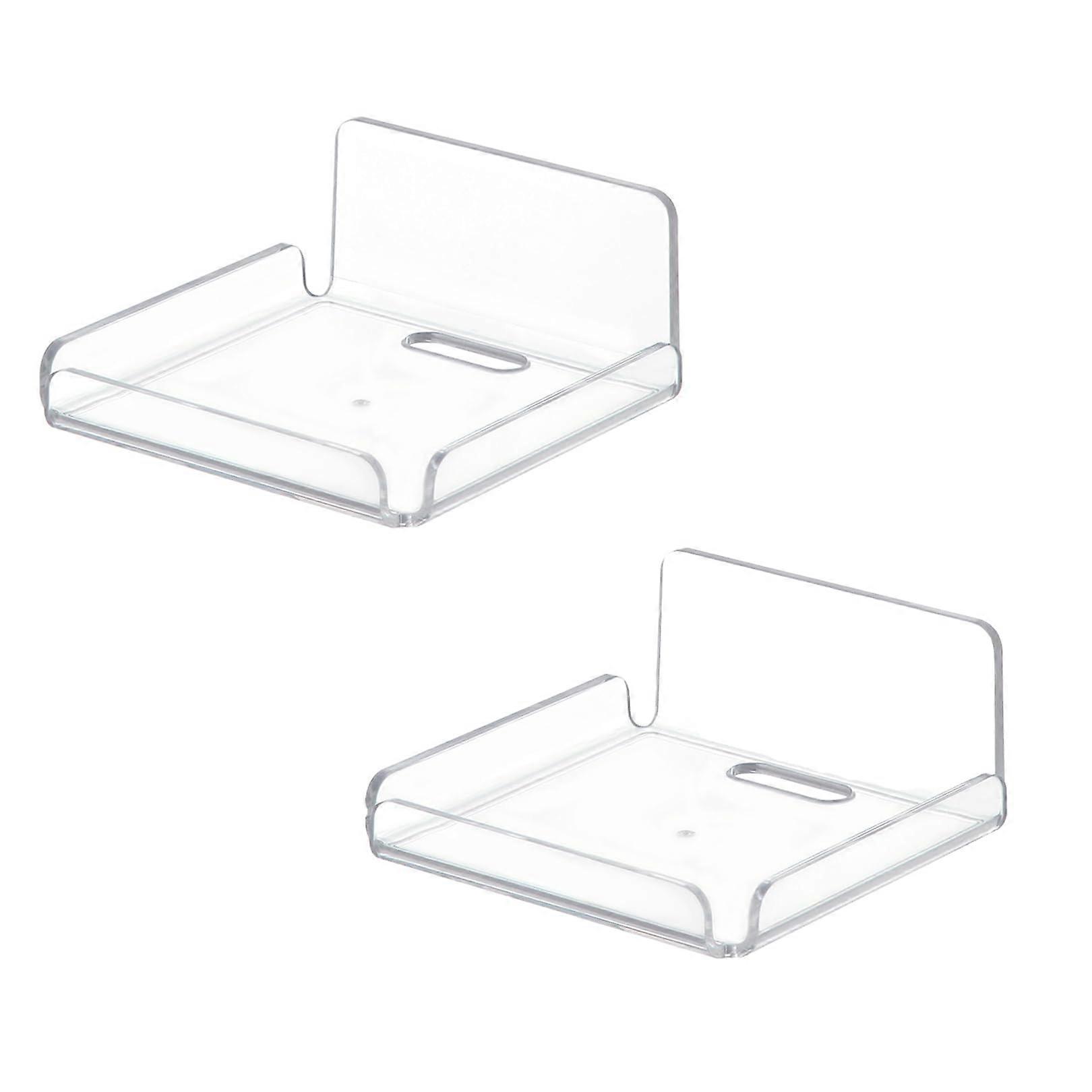 Acrylic Wall Shelf 2Piece NoDrill Floating Mini Clear Small For Security Cameras And Small Items