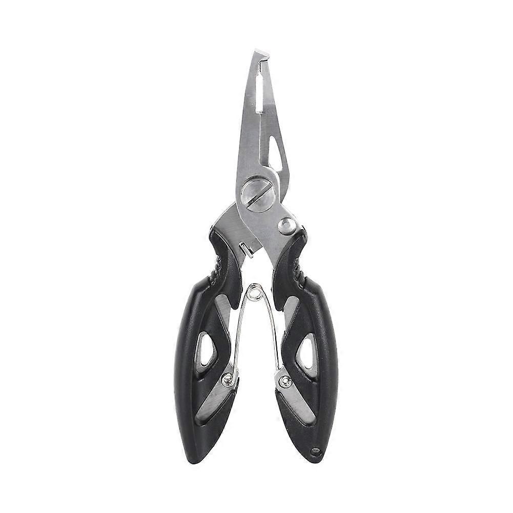 Fishing Pliers Split Ring Scissors Wire Line Cutter Hook Removers Tackle   Bag Black