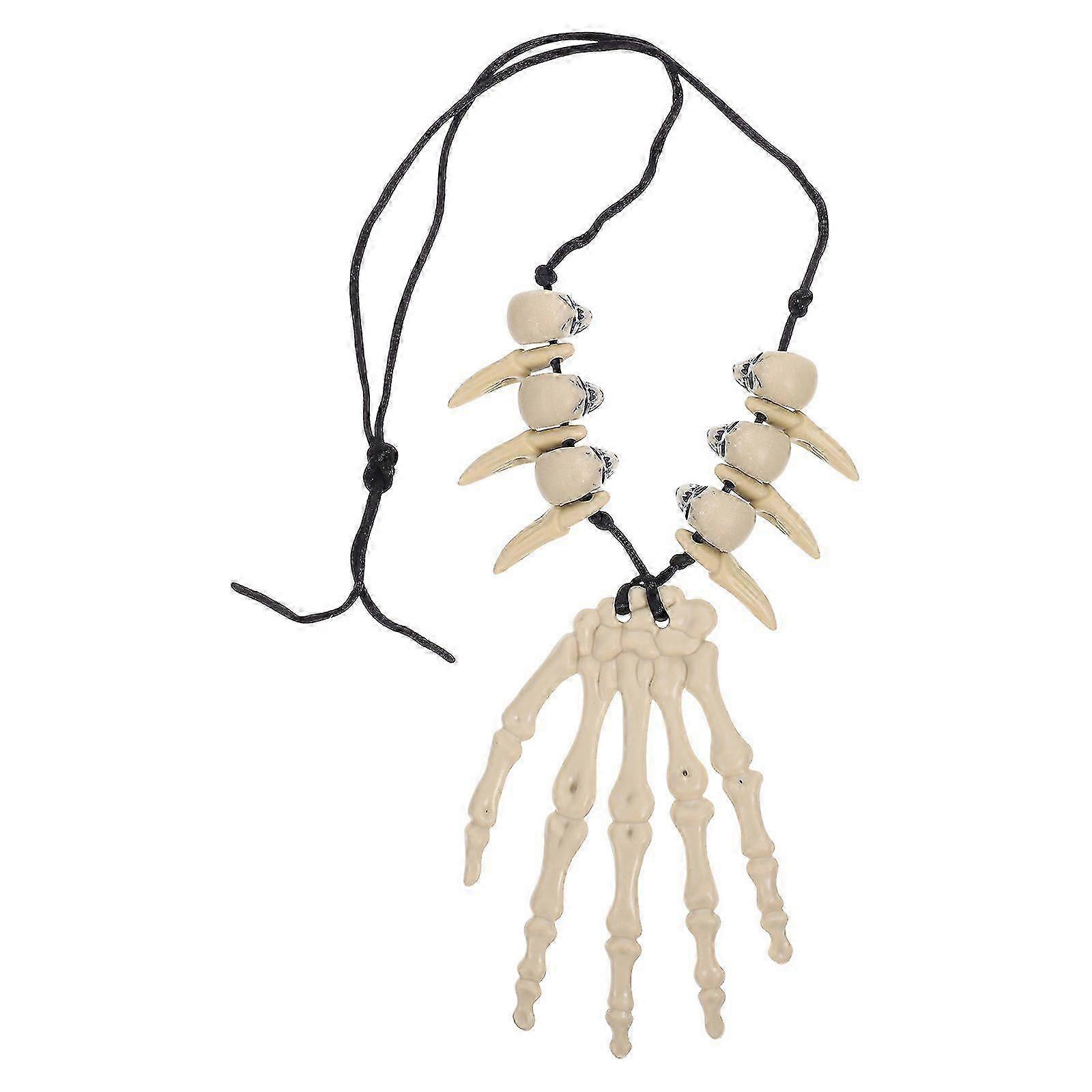 halloween skeleton hand necklace for party