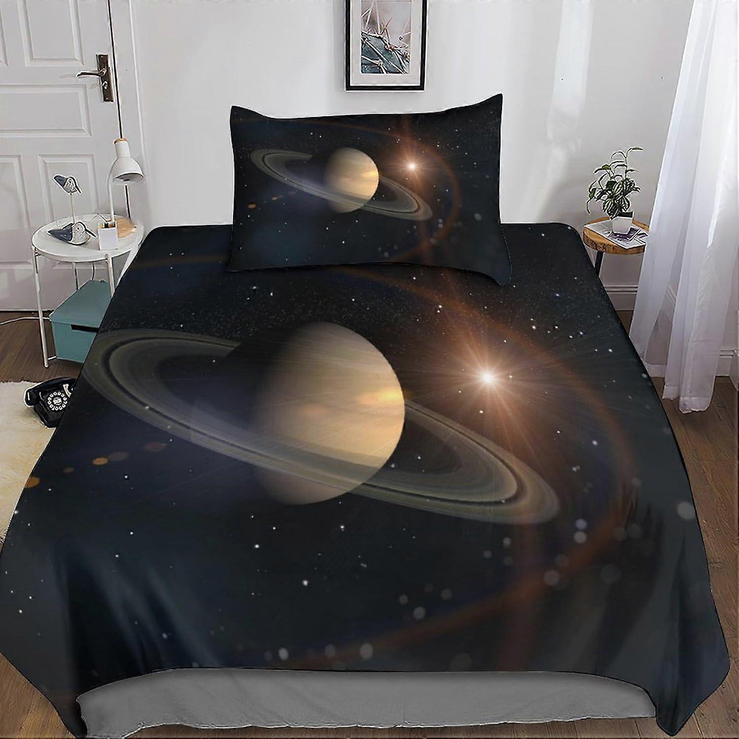 Bedding Single Bed Set Galaxy Printed Duvet Cover Super Soft Microfiber Bedding Set with Zipper with Pillowcases Quilt Cover Hypoallergenic for in Kid