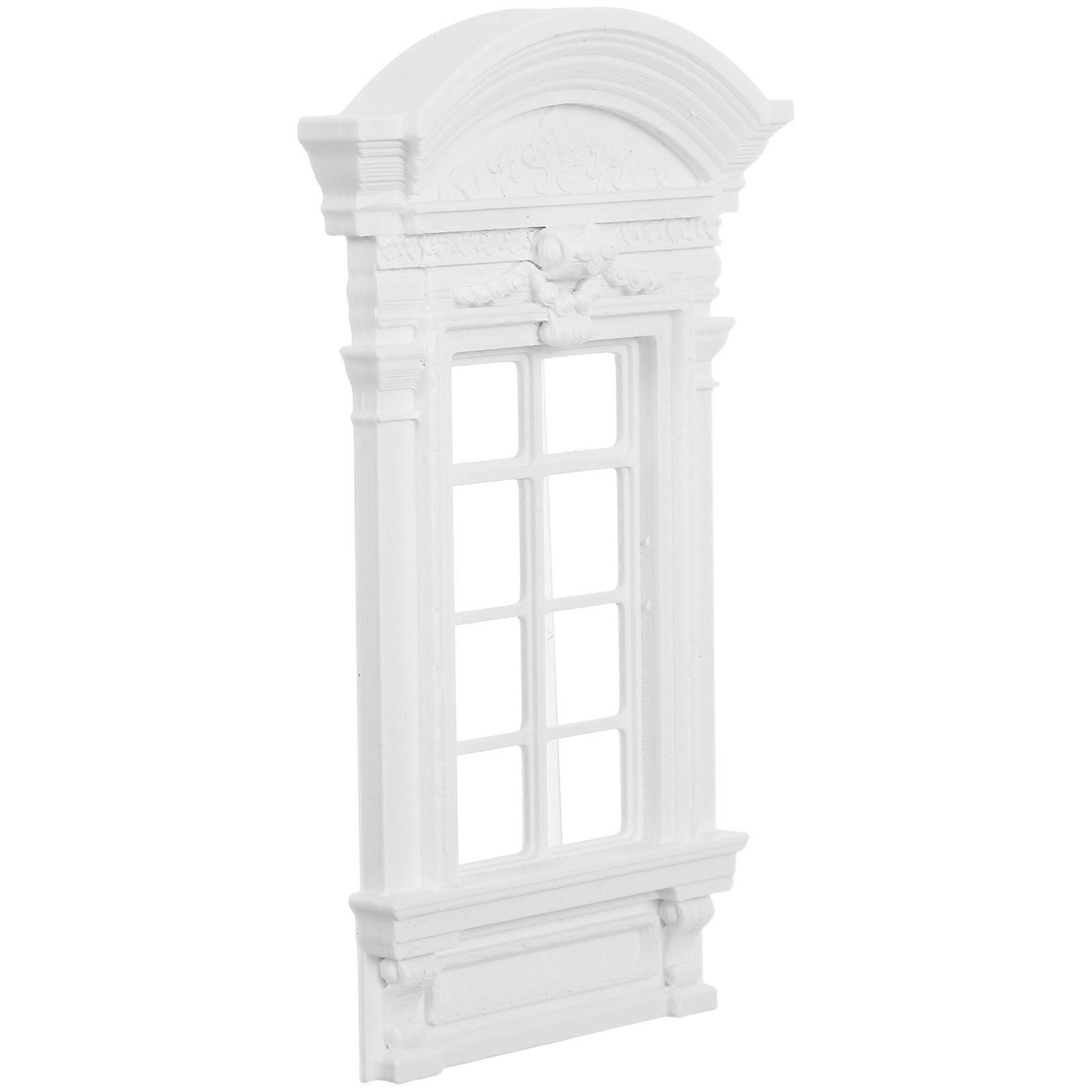 Dollhouse Window Frame Plastic Mini European Style Window for Replacement 5Pcs