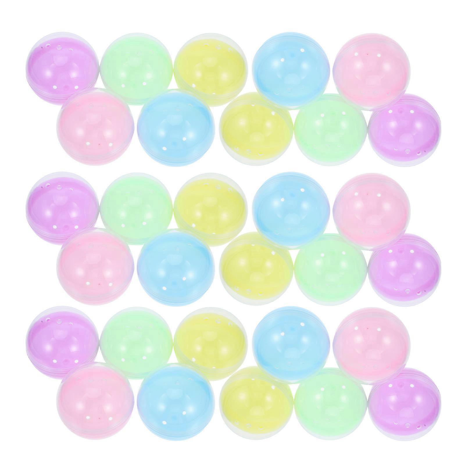 Translucent Plastic Round Capsules for Party Favors Container 50Pcs