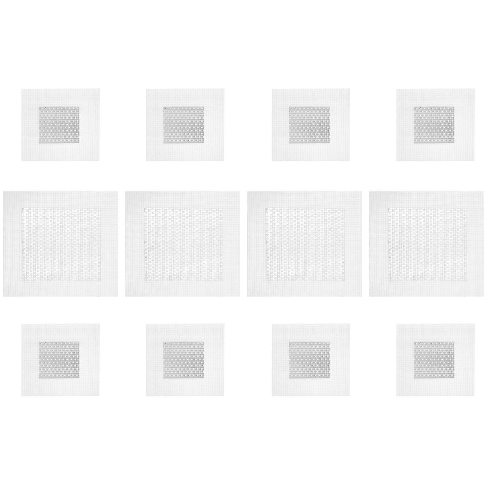 Wall Surface Repair Fiberglass Mesh Repair Patches for Damaged Surface Silver with Self-Adhesive Backing 12Pcs