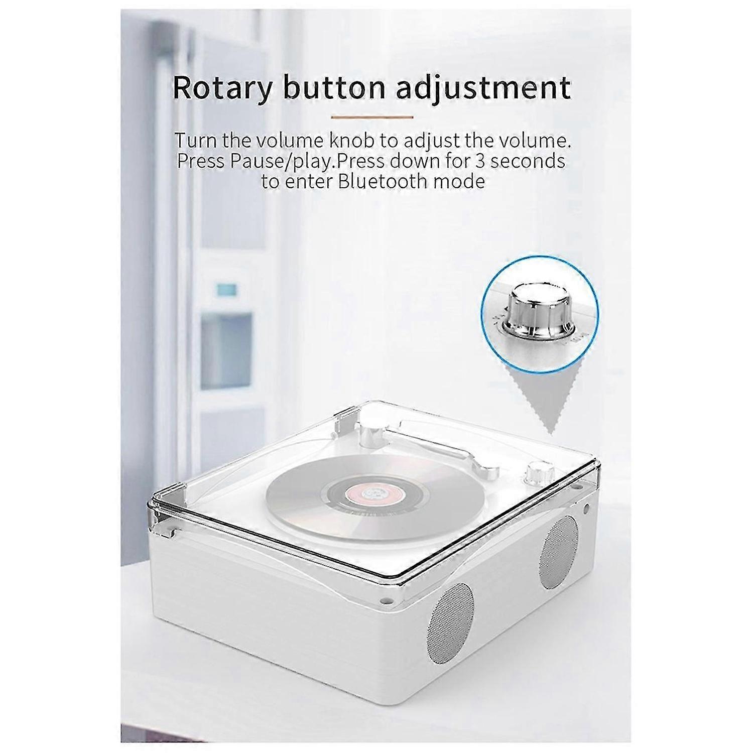 Retro CD Player Rechargeable Built-in Speaker HIFI Music Player,B