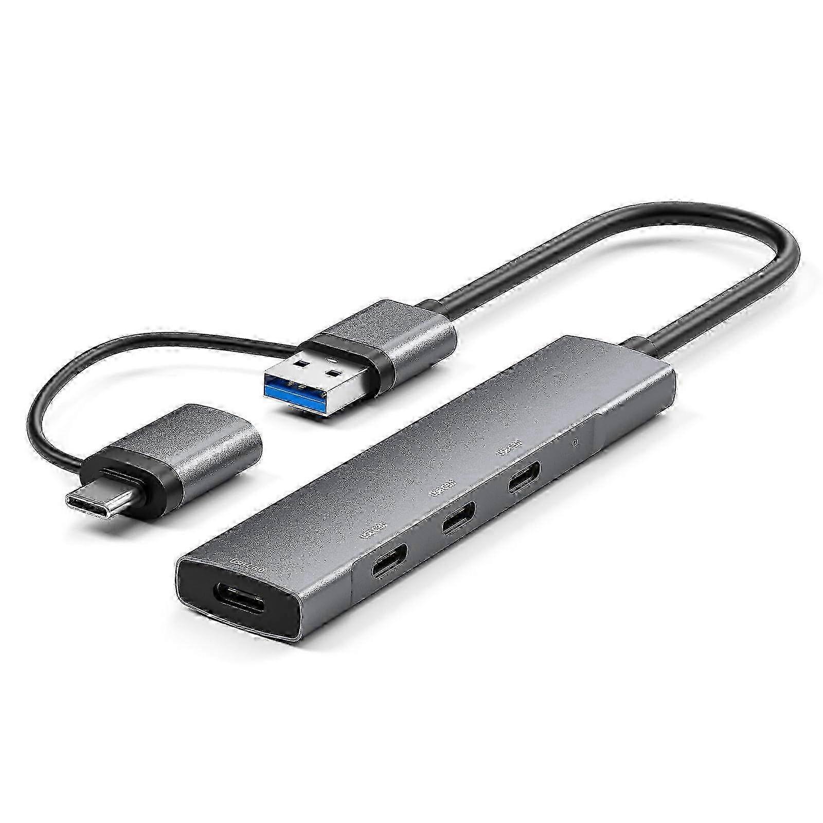 USB C/USB to USB C Hub 4 Ports Aluminum USB Type C to USB Adapter with 4 USB C Ports Hub Adapter for Laptop 5Gbps Laptop Docking Station for Lapt