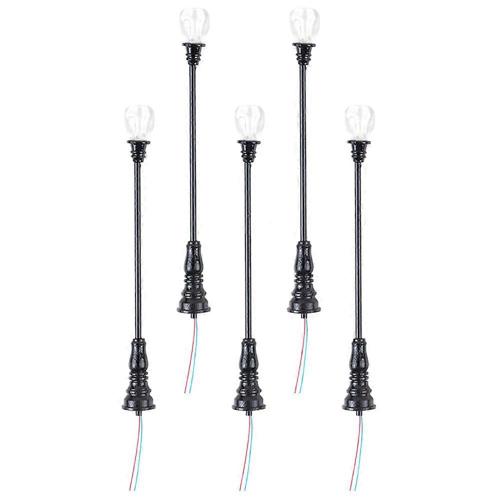 Miniature Yard Lamp Model for Decor 5Pcs Simulated Miniature Yard Lamps