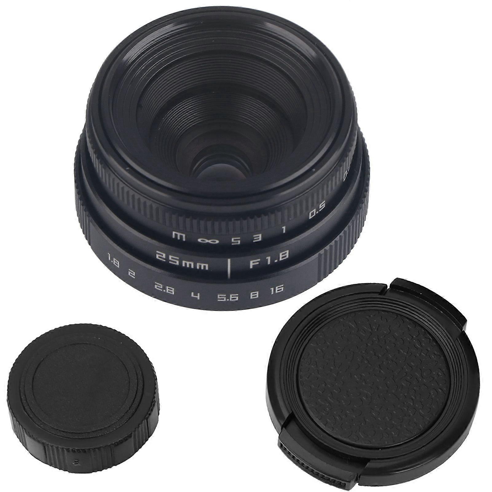 25mm F1.8 Mini CCTV C Mount Wide Angle Lens for Nikon Mirrorless Camera (black)
