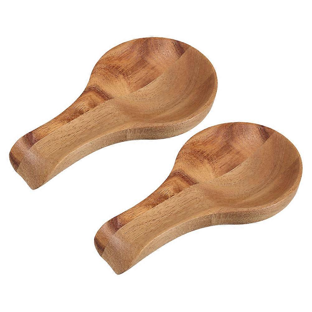 Wood Spoon Holder for Kitchen Table Spatula Rest 10Pcs Set