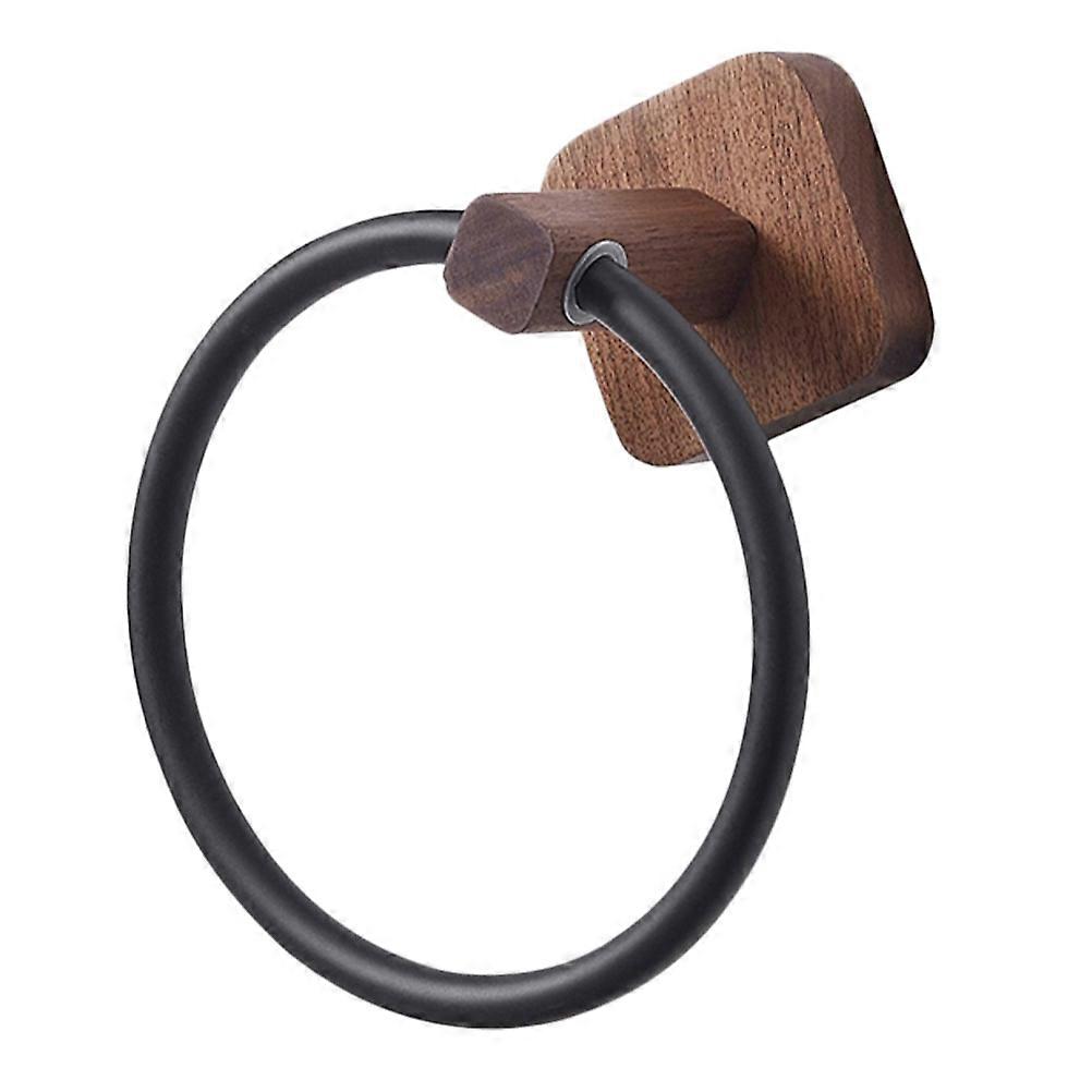 Bathroom Hand Towel Ring Towel Holder for Bath Use 4Pcs Walnut Wood