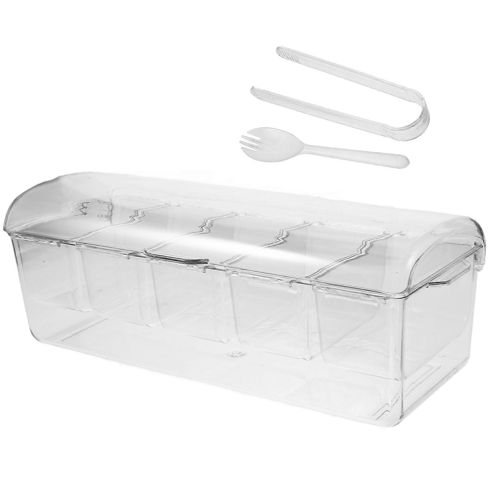 Condiment Container Acrylic with Lids for Food Storage 2Sets