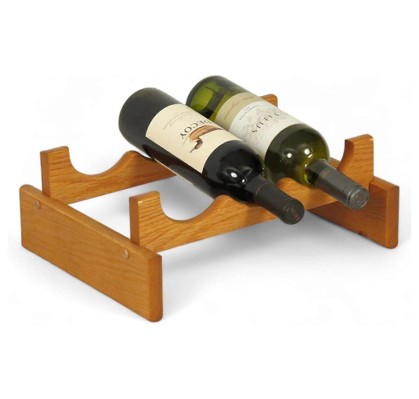 3 Bottle Dakota Wine Rack, Medium Oak
