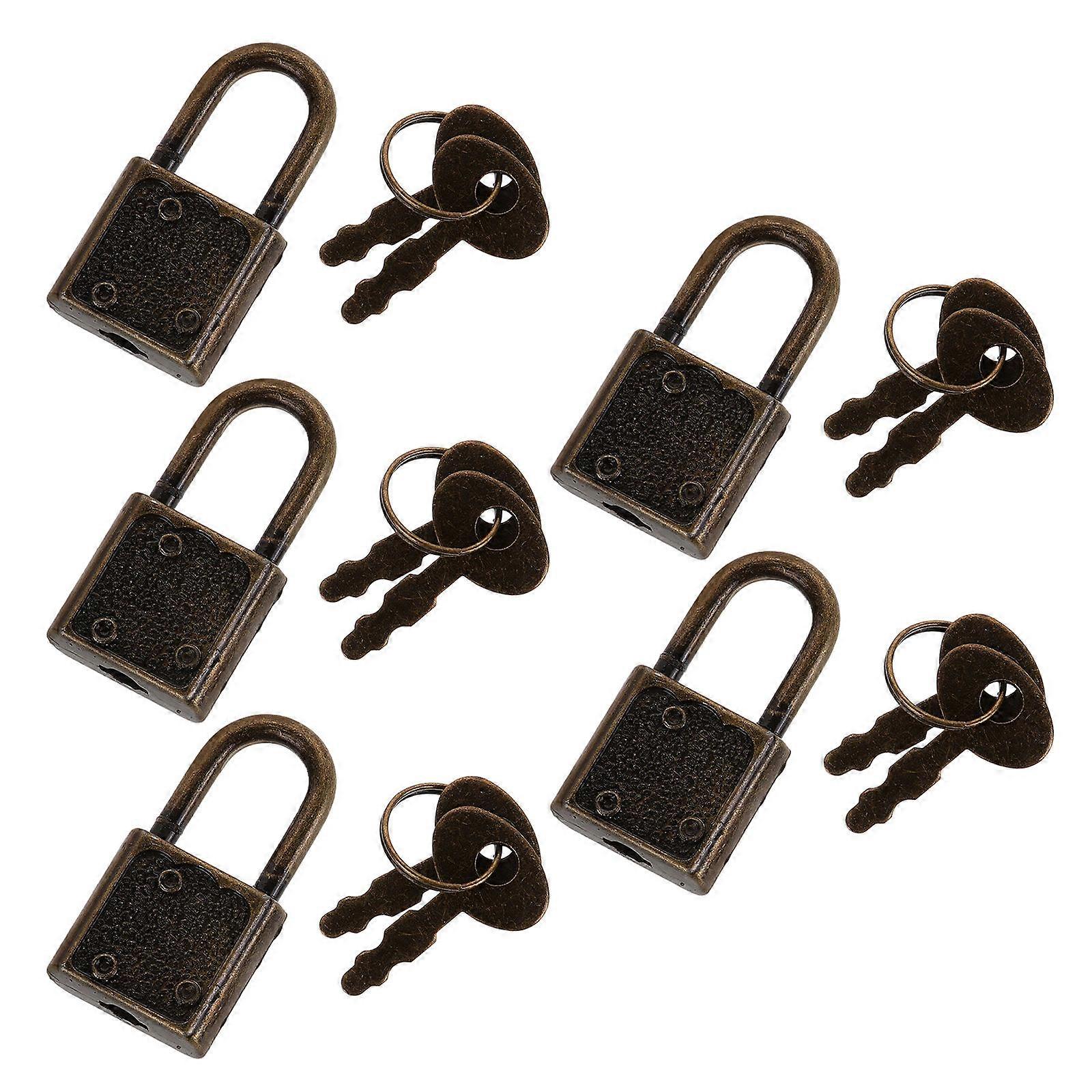 Pirate Box Padlock 10 Sets Ideal For Gift Boxes Locking Function Dark Brown Workmanship