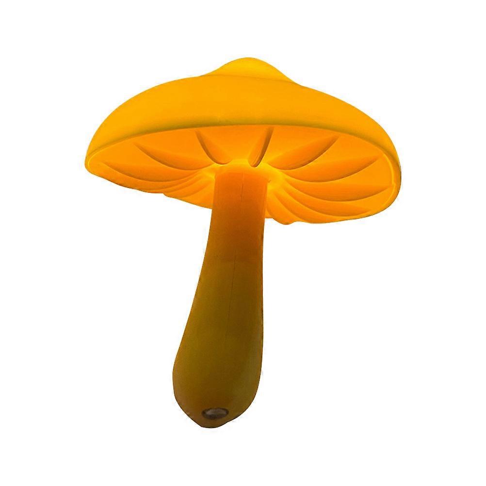 Plastic Desk Lamp for Decor 2Pcs Yellow Mushroom Shaped Bedside Lamp