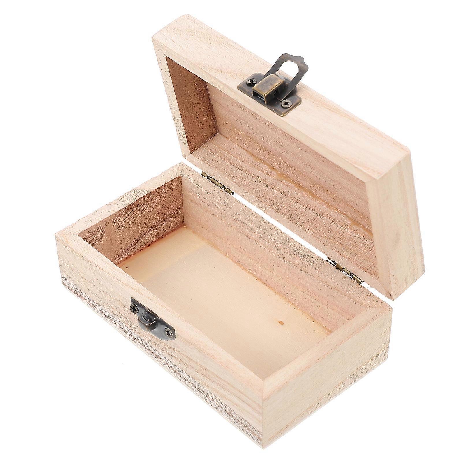 Rectangle Wood Box with Jewelry Storage Function 50Pcs Wooden Case